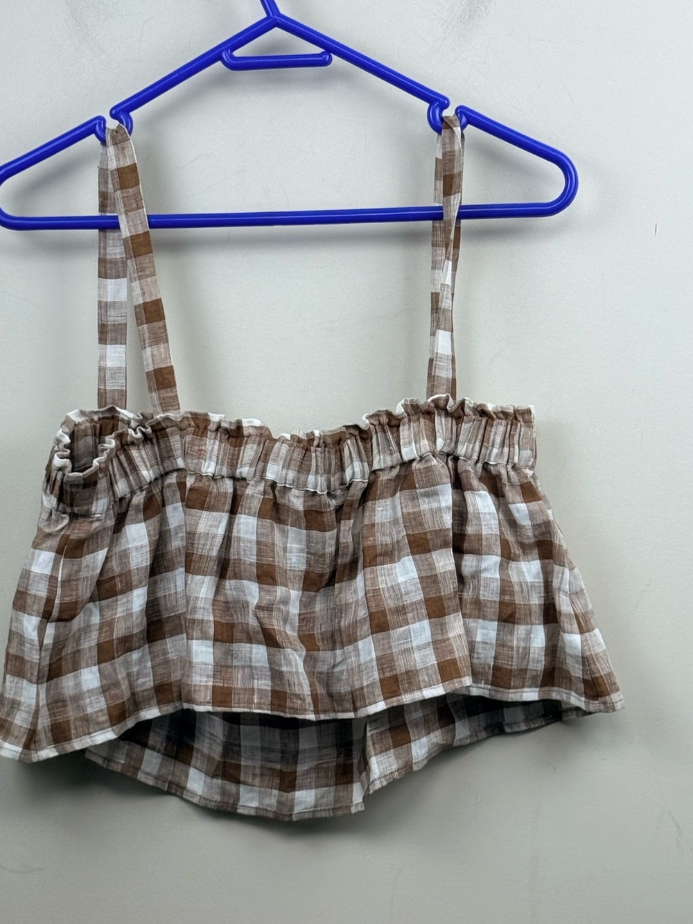 Iblues Italy gingham cropped top USA 6 - Picture 3 of 5